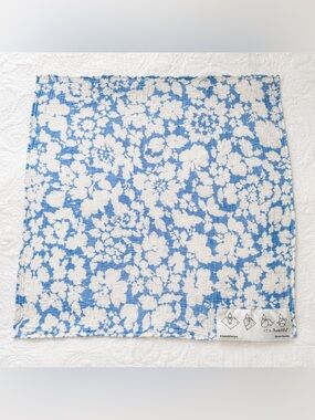 SwaddleDesigns 123 Swaddle Blue White Floral Muslin Baby Blanket